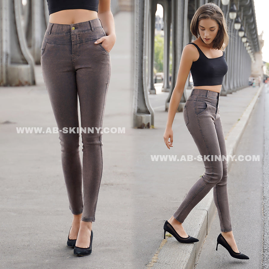 Premium Denim-Color Gray Ultra Stretch Skinny Pants