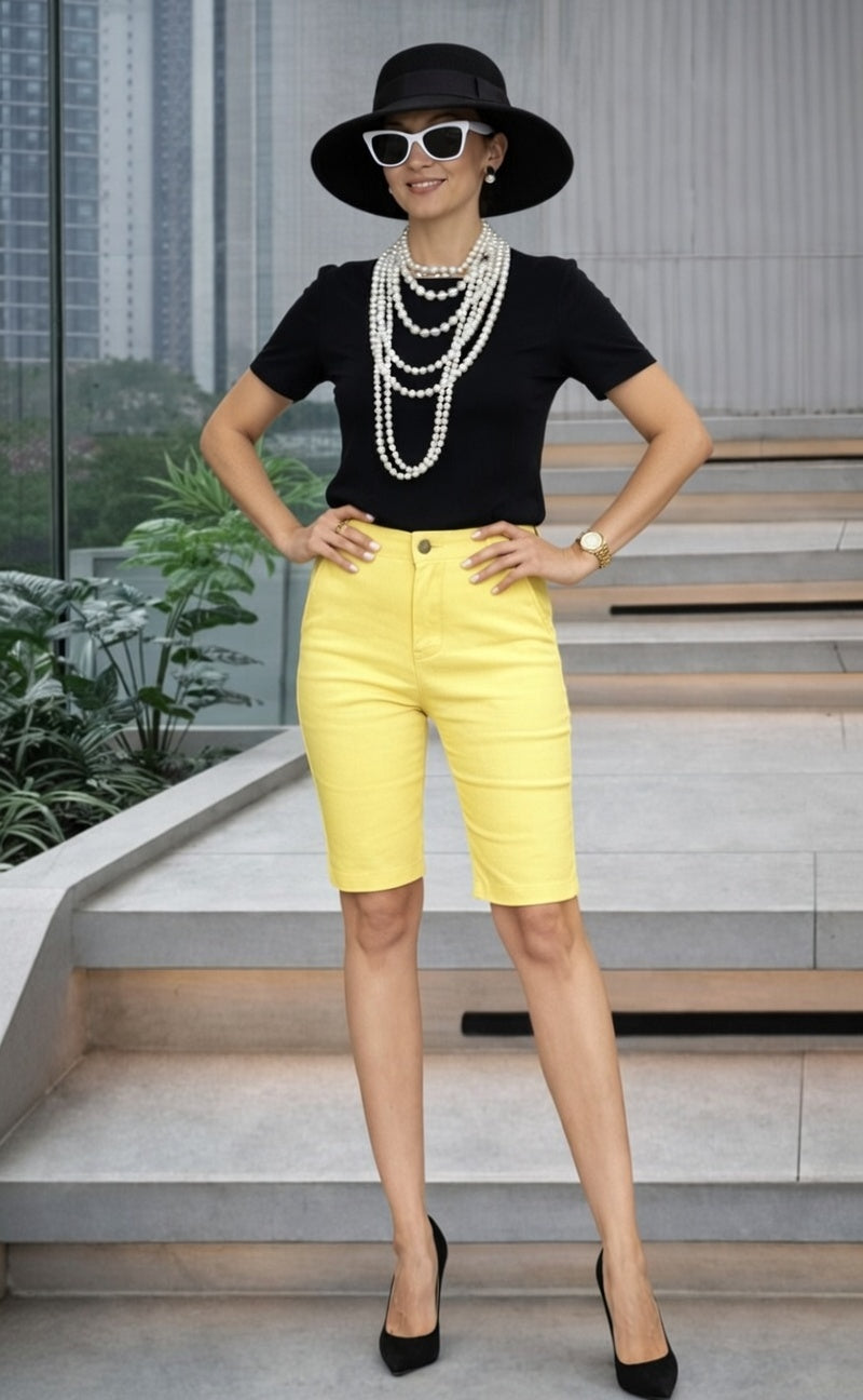 Yellow Pastel Ultra Stretch Shorts