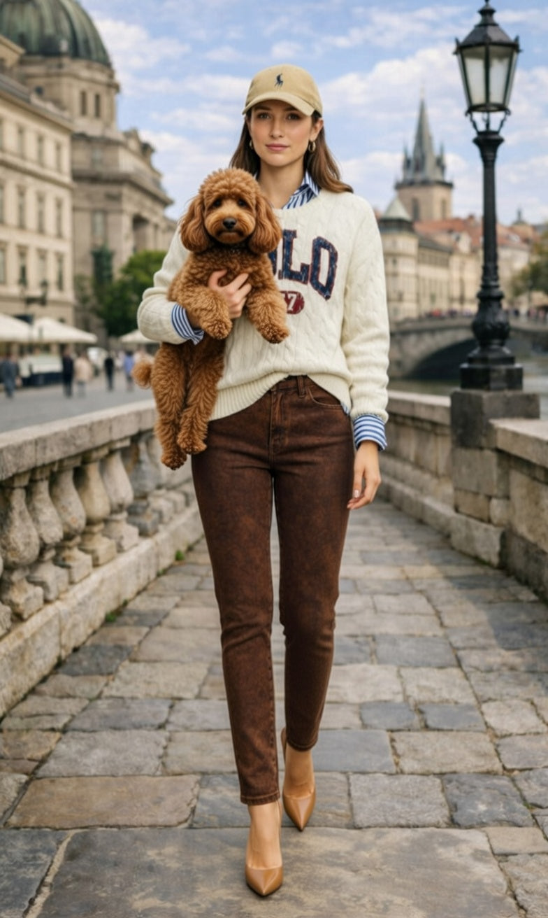 Premium Denim-Color Brown Ultra Stretch Skinny Pants