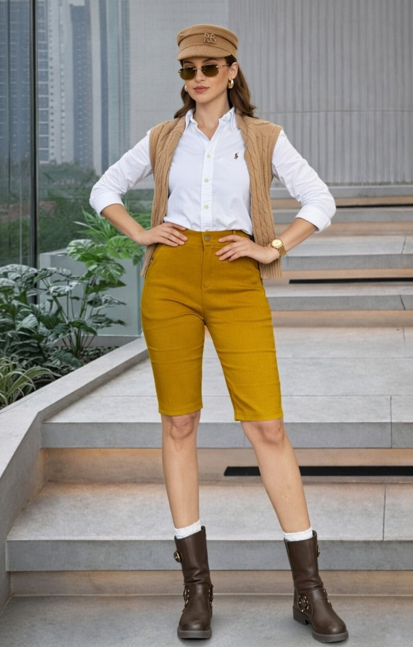 Mustard Ultra Stretch Shorts