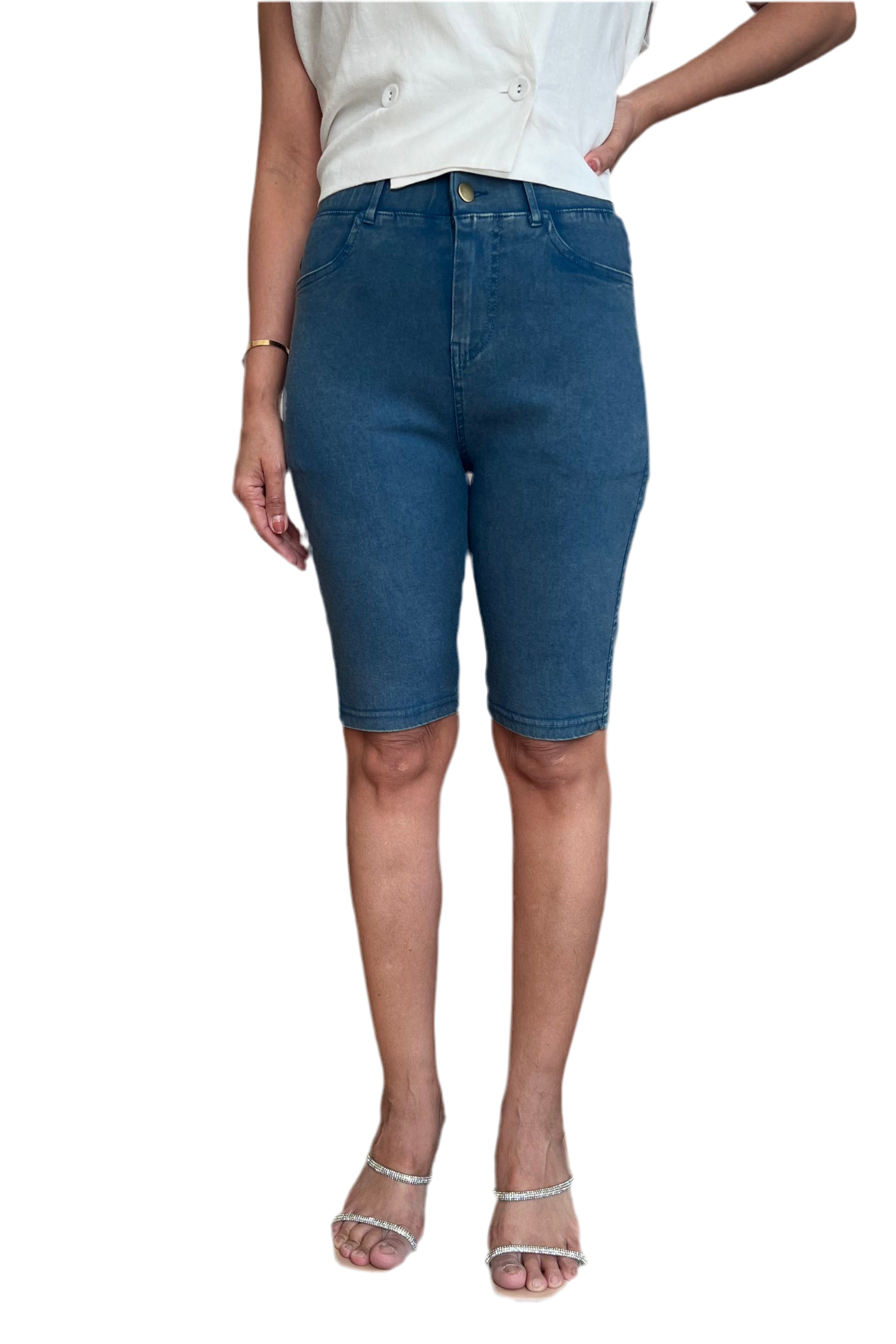 Premium Denim-Color Sky Blue Ultra Stretch Shorts