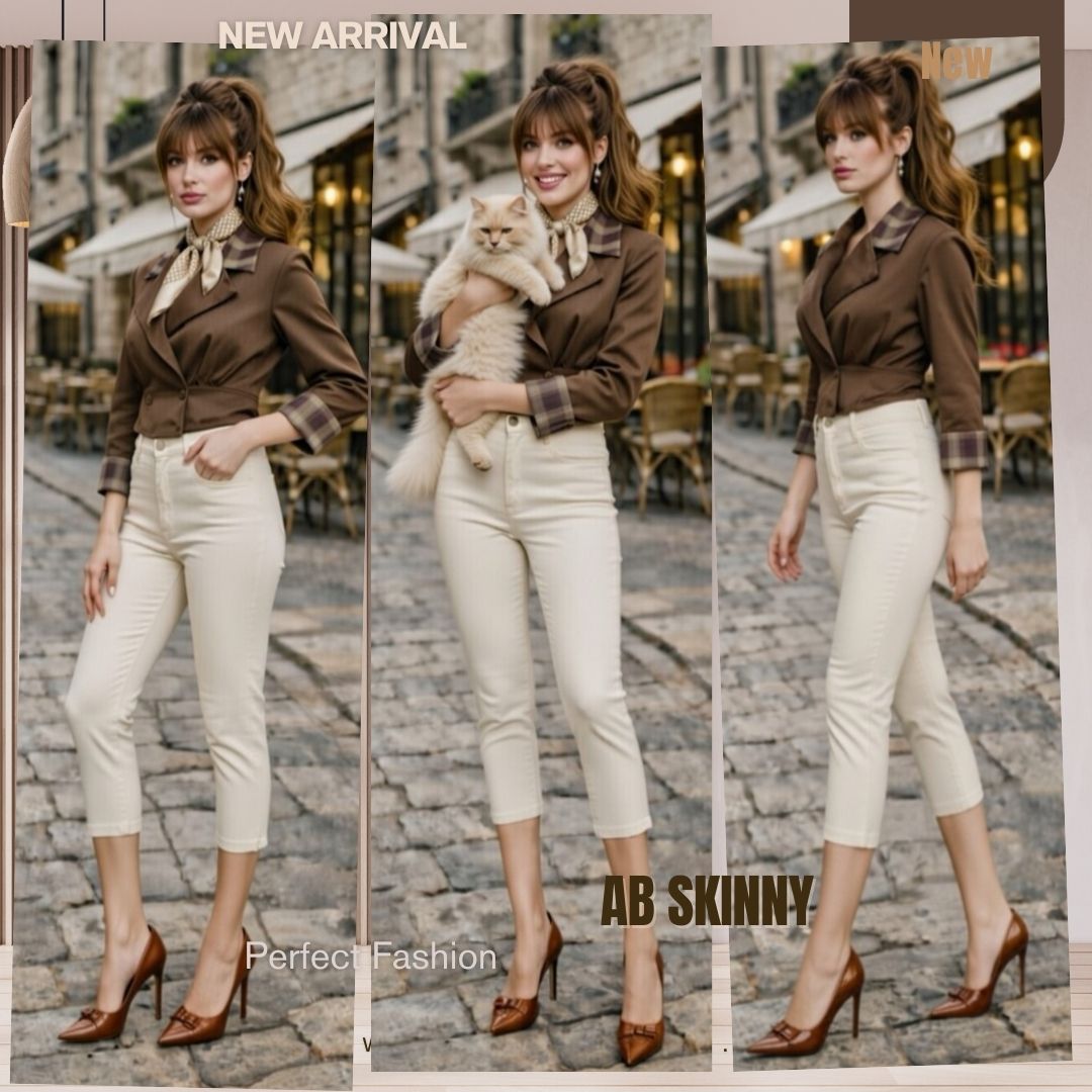 Capris Ultra Stretch Skinny Pants in Cream