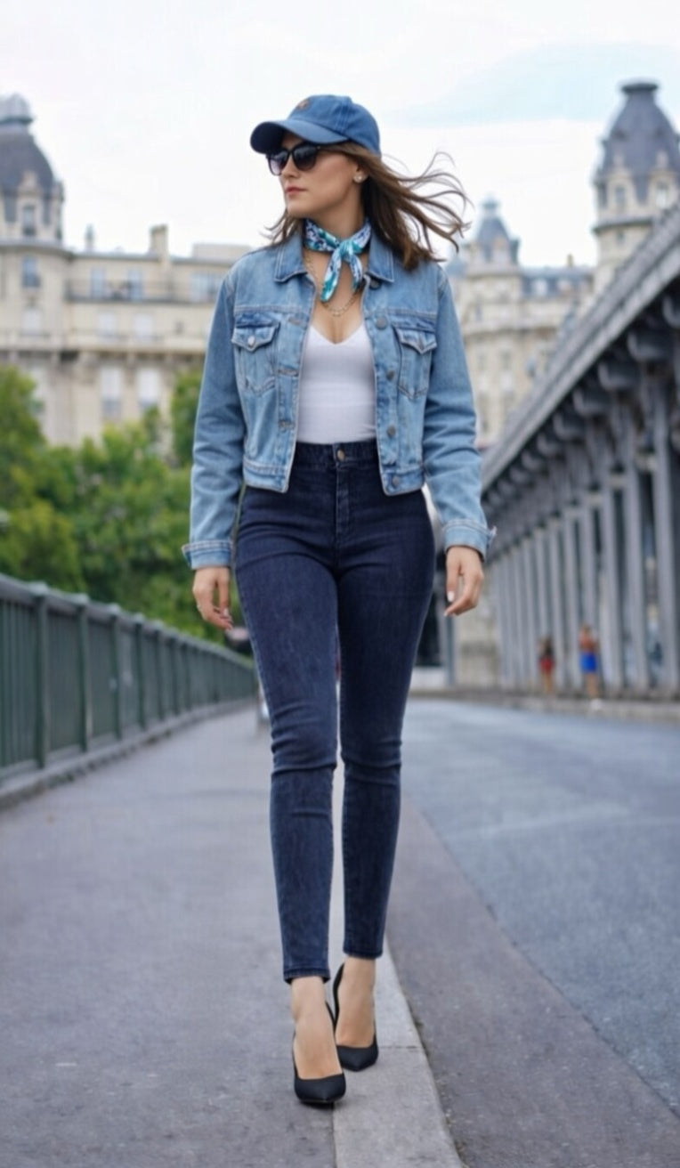 Premium Denim-Color Navy Ultra Stretch Skinny Pants