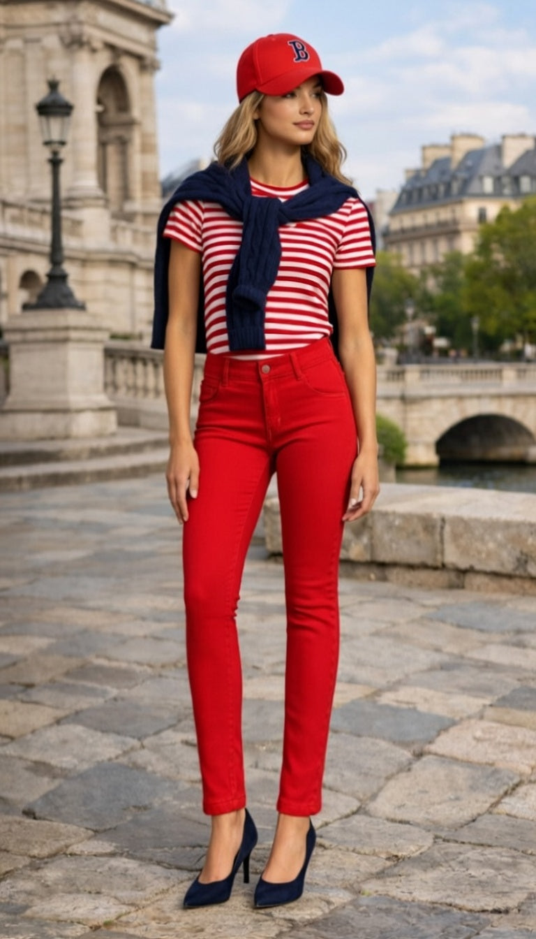 Red Ultra Stretch Skinny Pants