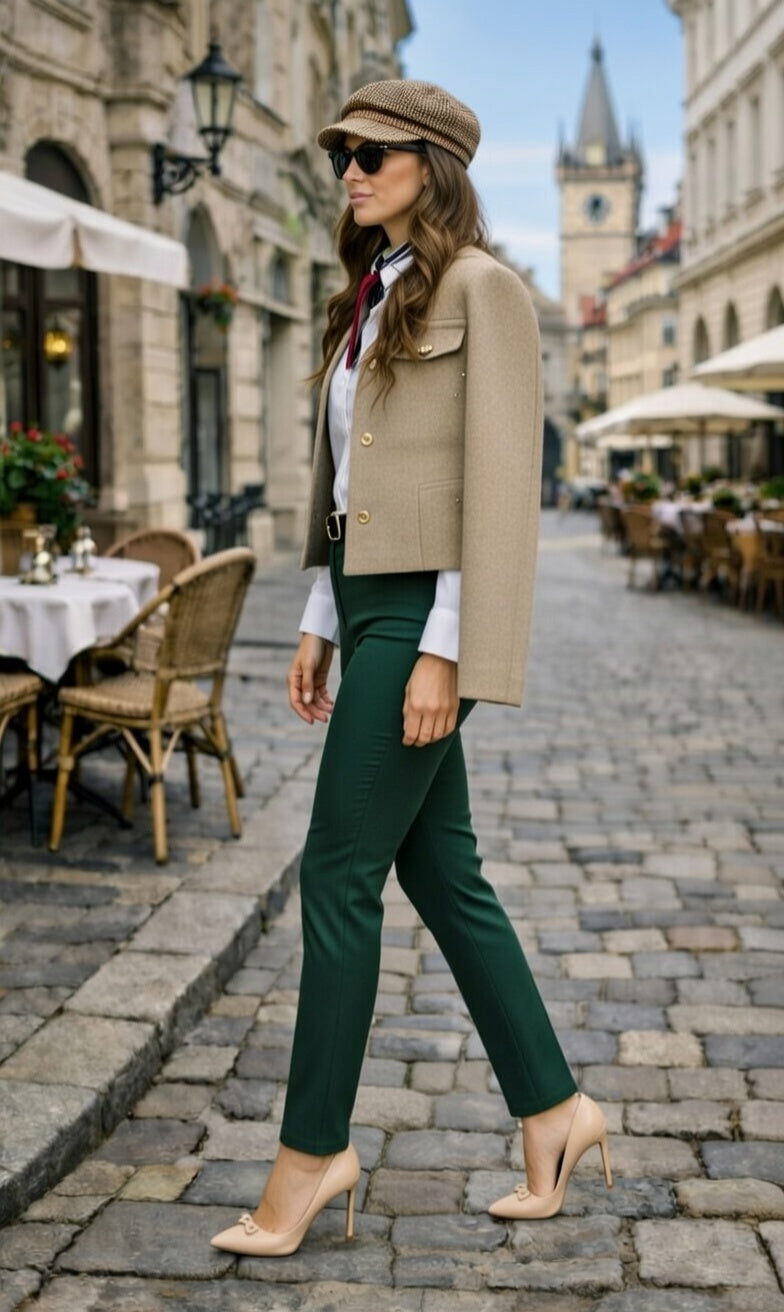 Dark Green Ultra Stretch Skinny Pants