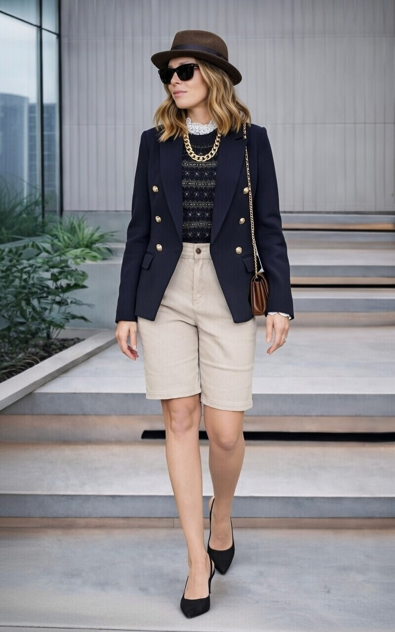 Cream Ultra Stretch Shorts