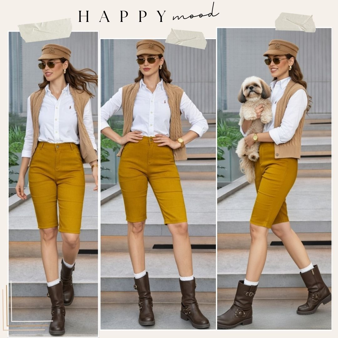 Mustard Ultra Stretch Shorts