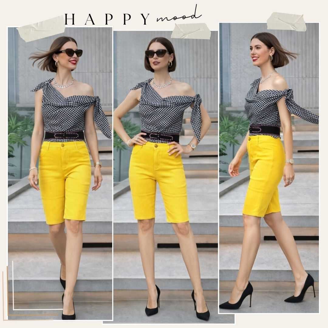 Yellow Ultra Stretch Shorts