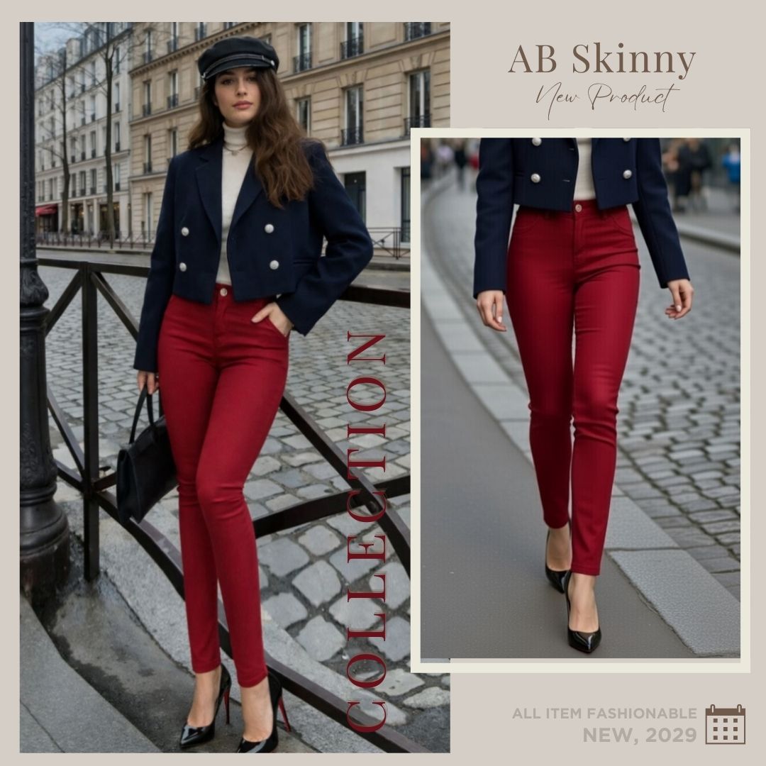 Maroon Ultra Stretch Skinny Pants