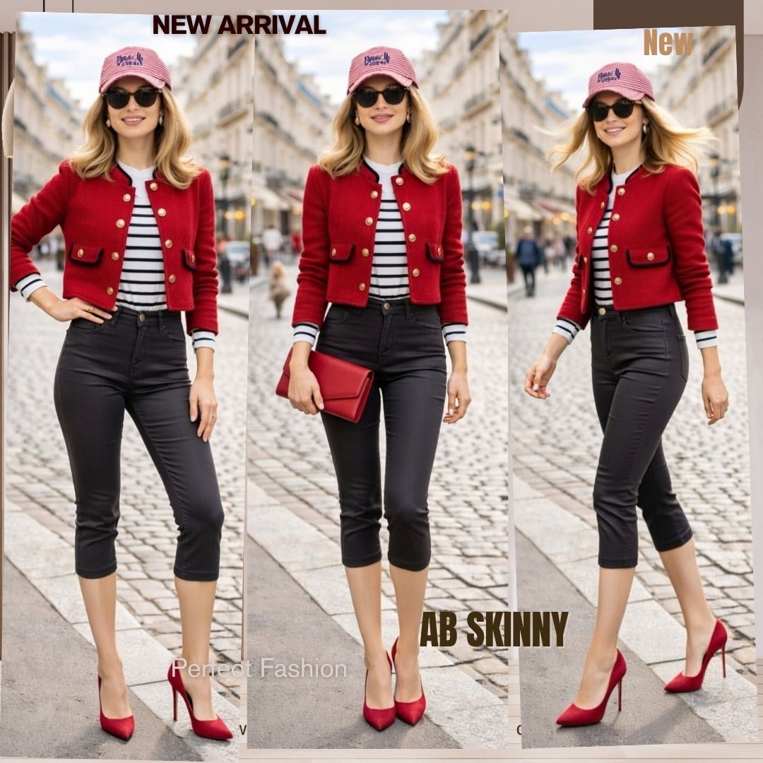 Capris Ultra Stretch Skinny Pants in Dark Gray