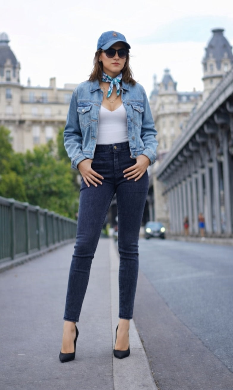 Premium Denim-Color Navy Ultra Stretch Skinny Pants