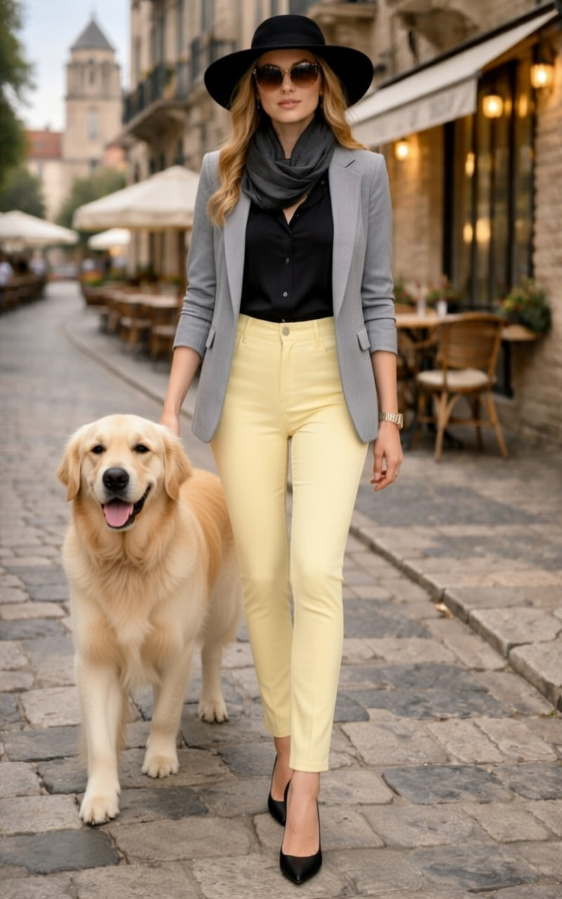 Yellow Pastel Ultra Stretch Skinny Pants