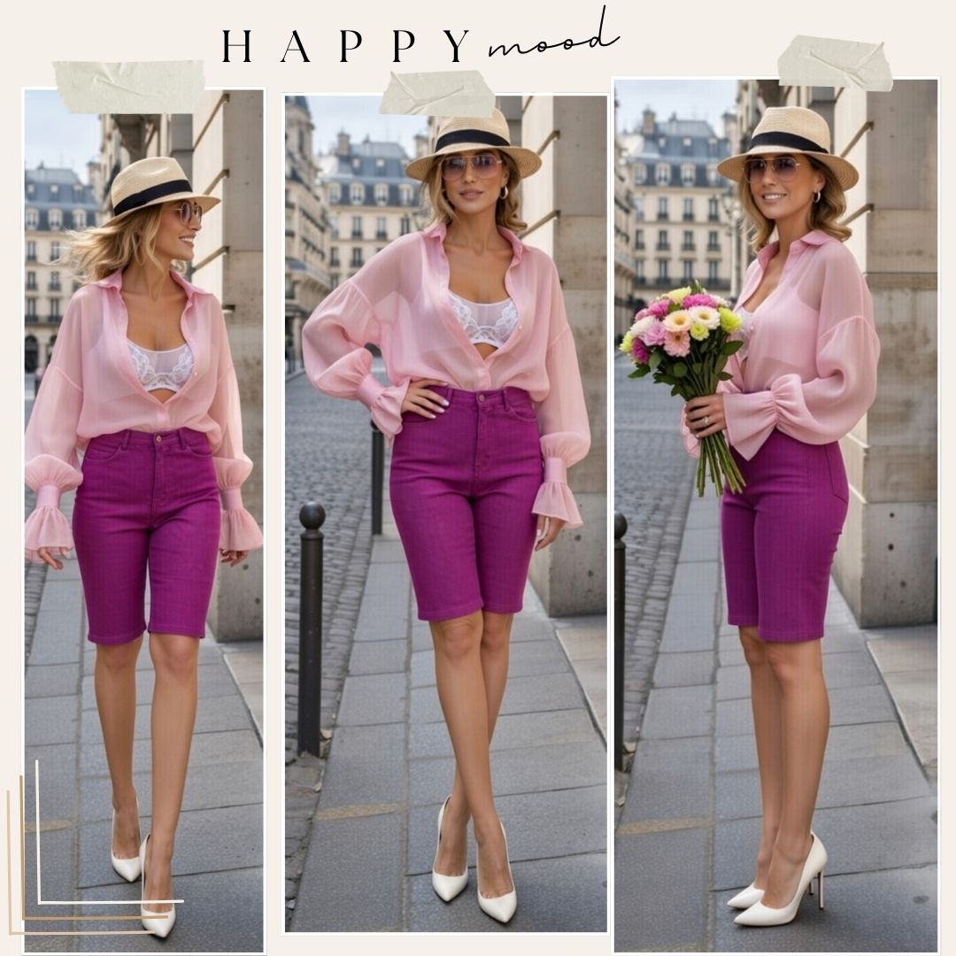 Premium Denim-Color Purple Ultra Stretch Shorts