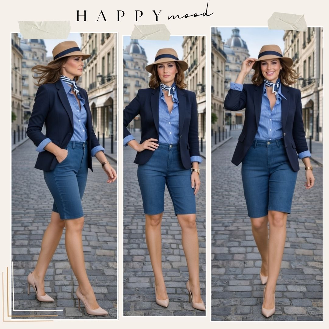 Premium Denim-Color Sky Blue Ultra Stretch Shorts