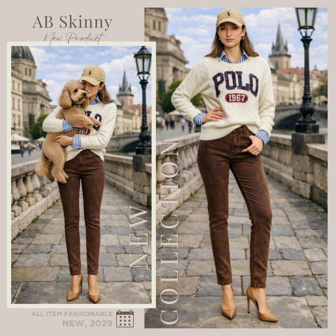 Premium Denim-Color Brown Ultra Stretch Skinny Pants