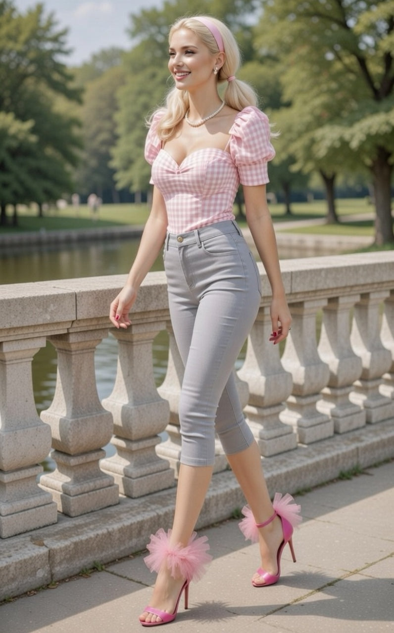 Capris Ultra Stretch Skinny Pants in Smoke Gray