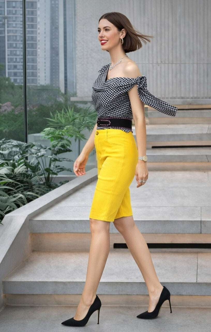 Yellow Ultra Stretch Shorts