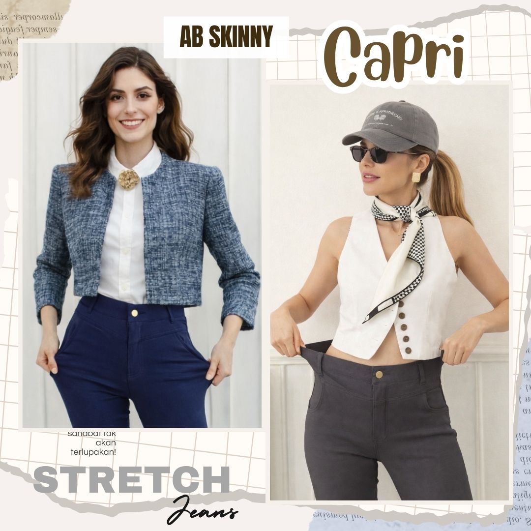 Capris Ultra Stretch Skinny Pants in Black