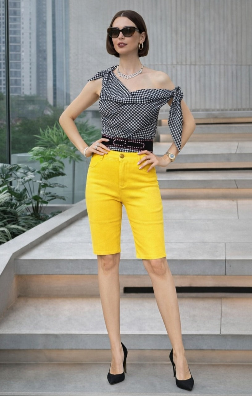 Yellow Ultra Stretch Shorts