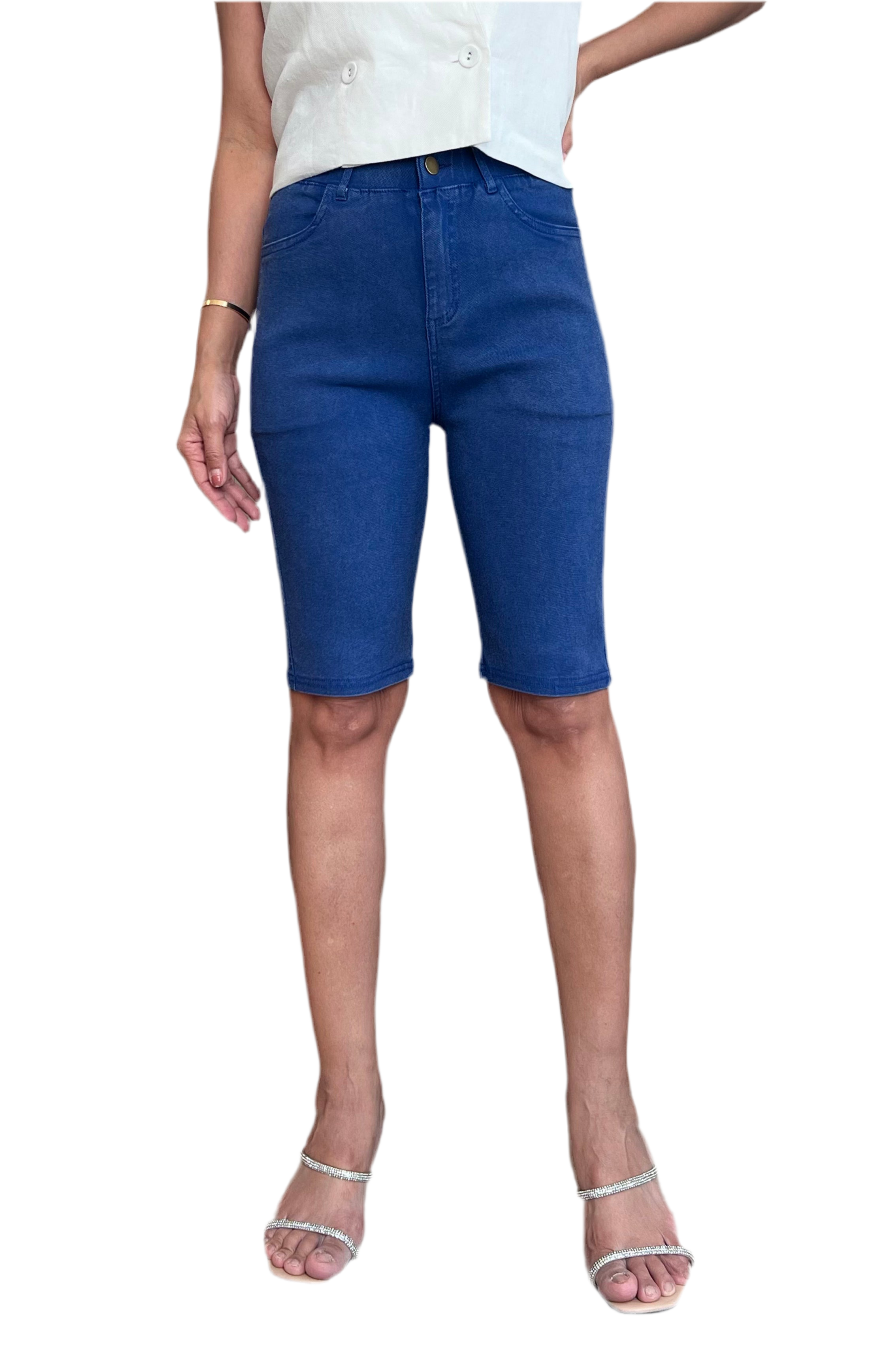 Premium Denim-Color Blue Ultra Stretch Shorts