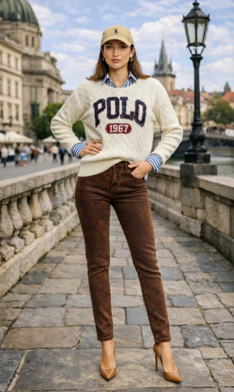 Premium Denim-Color Brown Ultra Stretch Skinny Pants