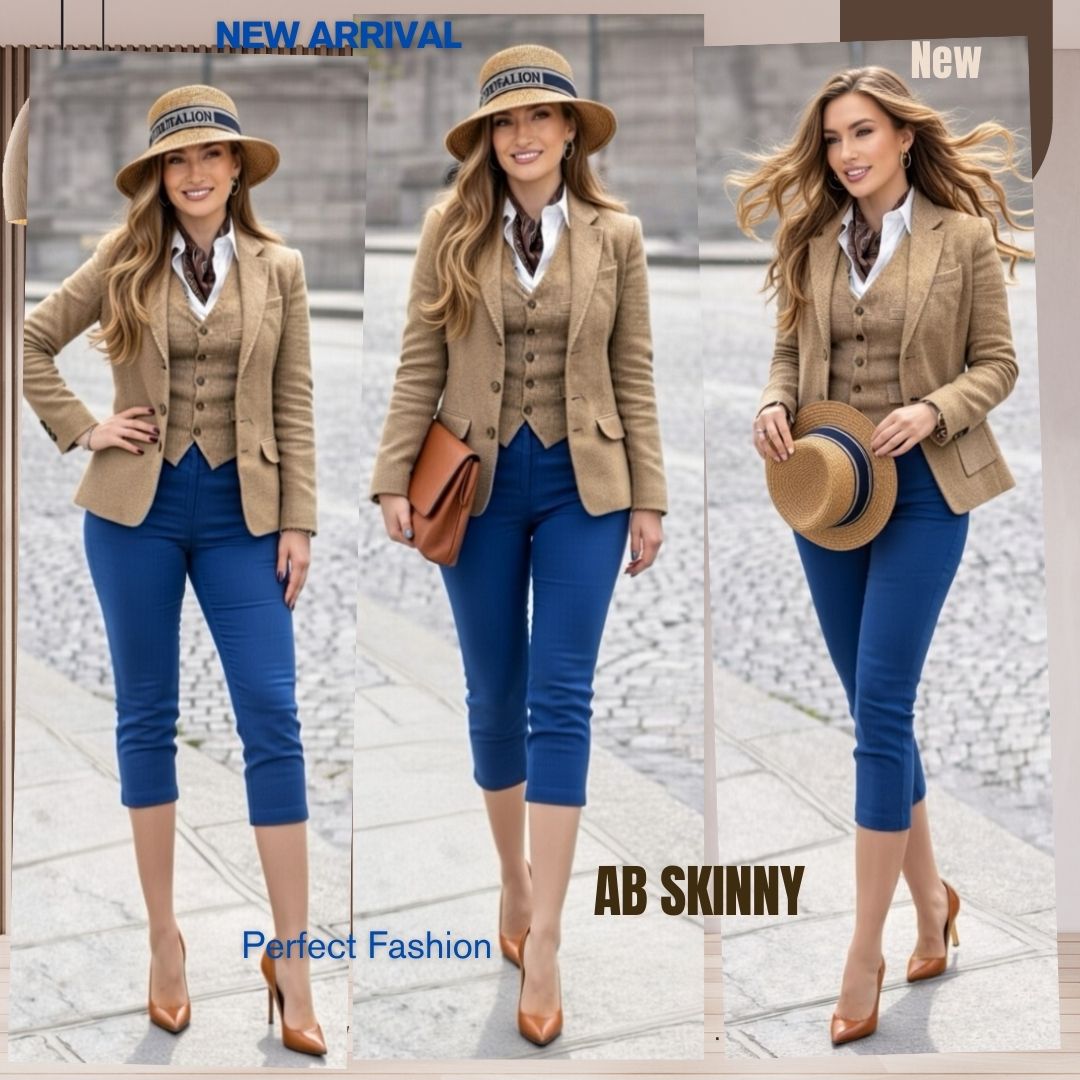 Capris Ultra Stretch Skinny Pants in Sky Blue