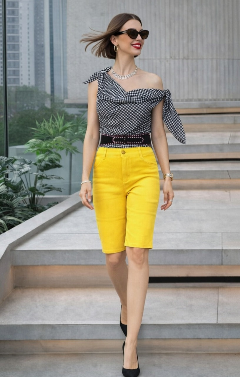 Yellow Ultra Stretch Shorts