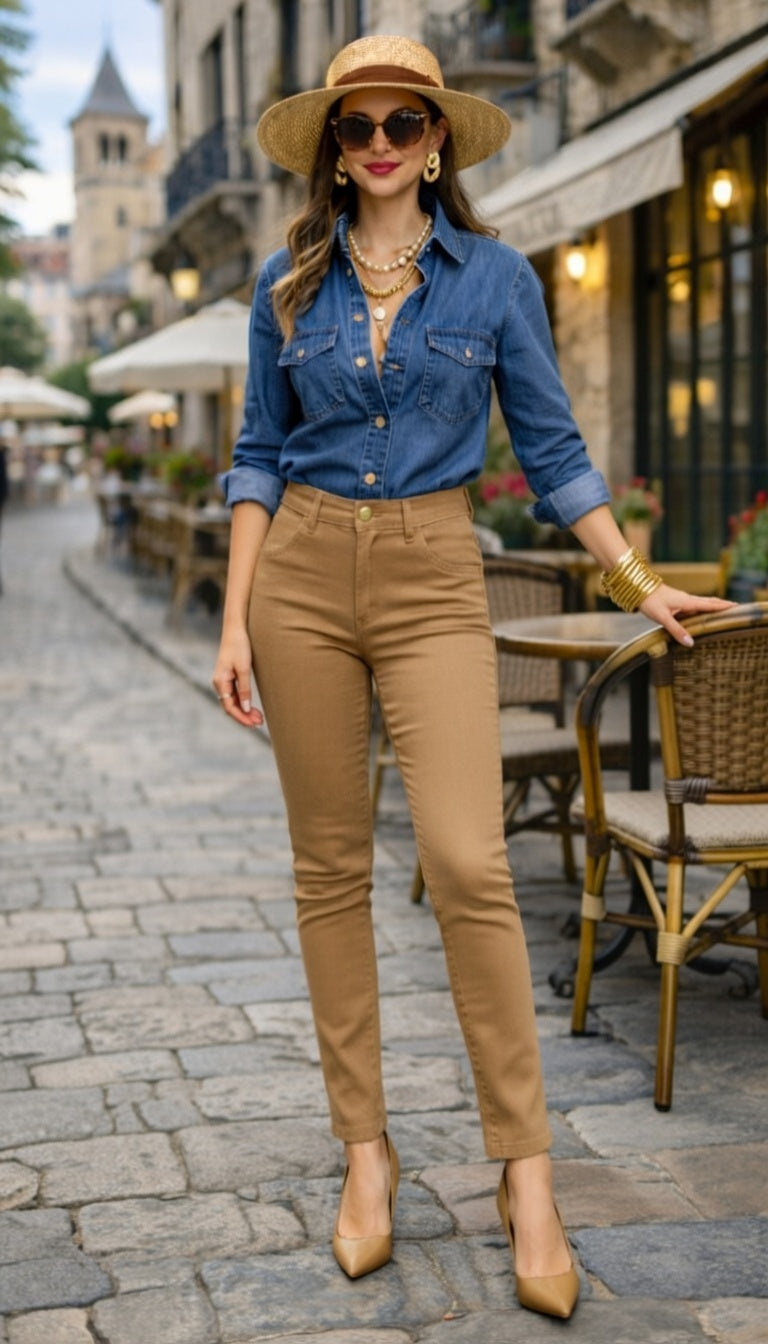 Khaki Ultra Stretch Skinny Pants