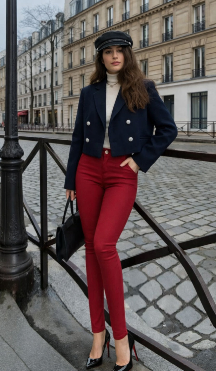 Maroon Ultra Stretch Skinny Pants