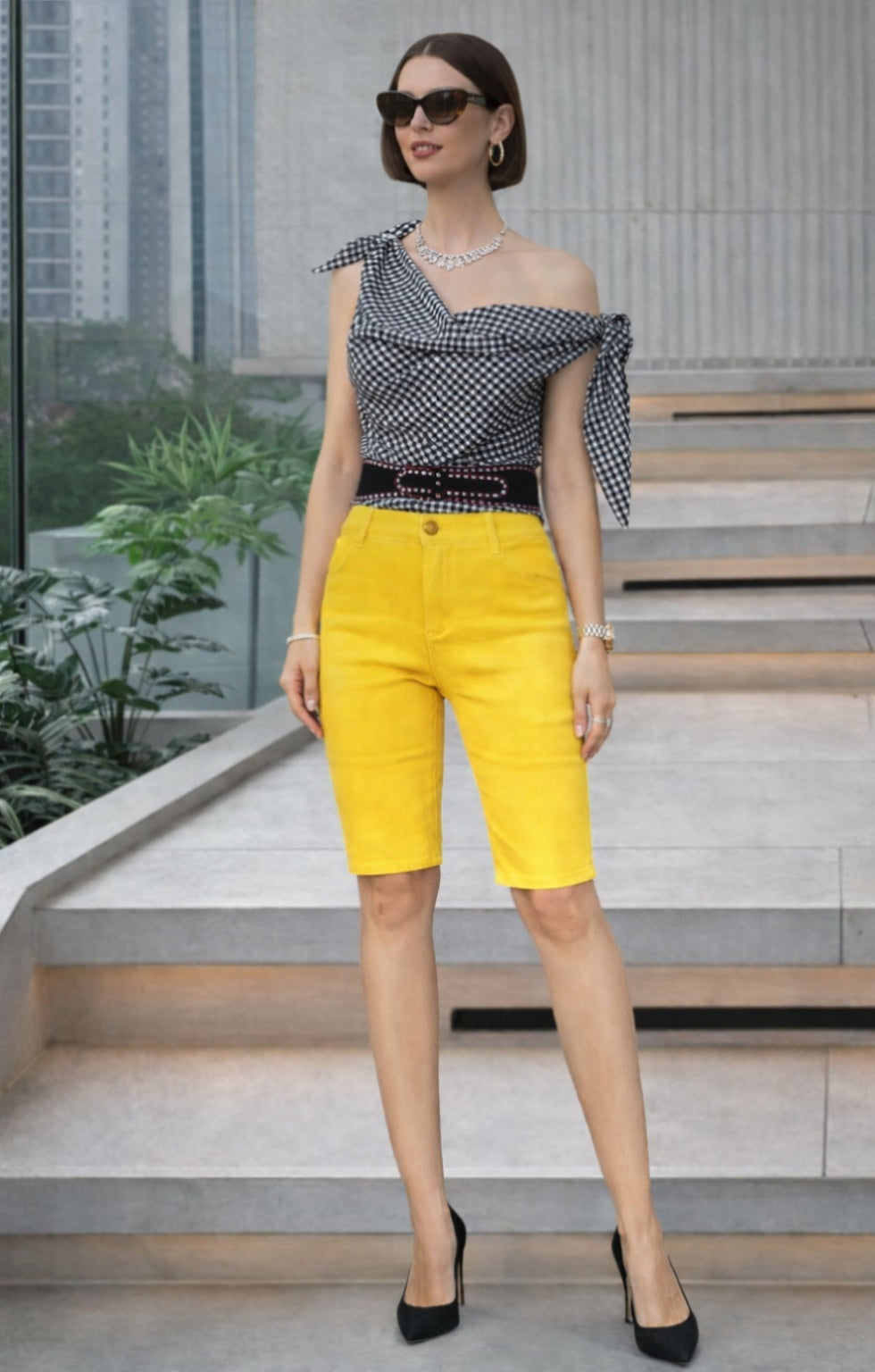 Yellow Ultra Stretch Shorts